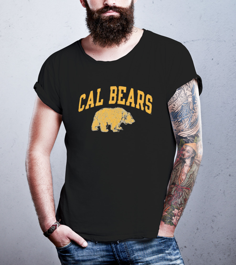 Cal Bears NCAA Distressed Grizzly Bear Profile T-Shirt
