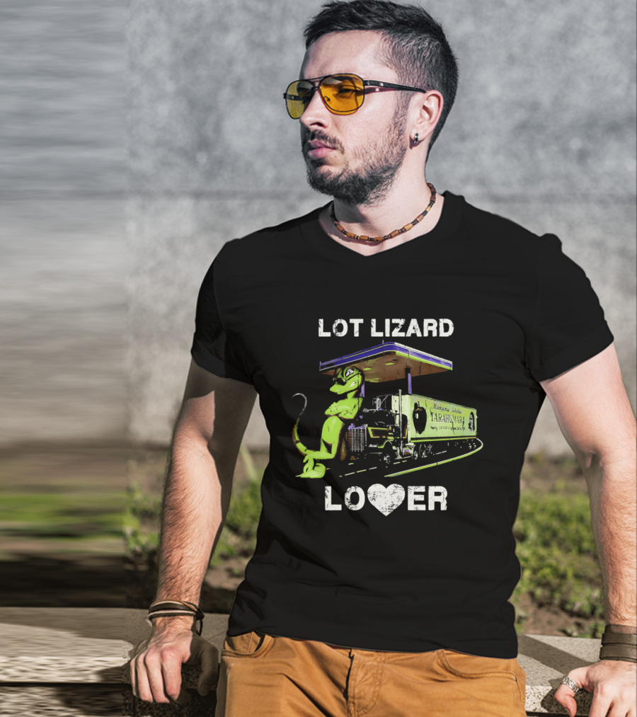 Lot Lizard Lover Gecko Trucking Diesel Humour T-Shirt
