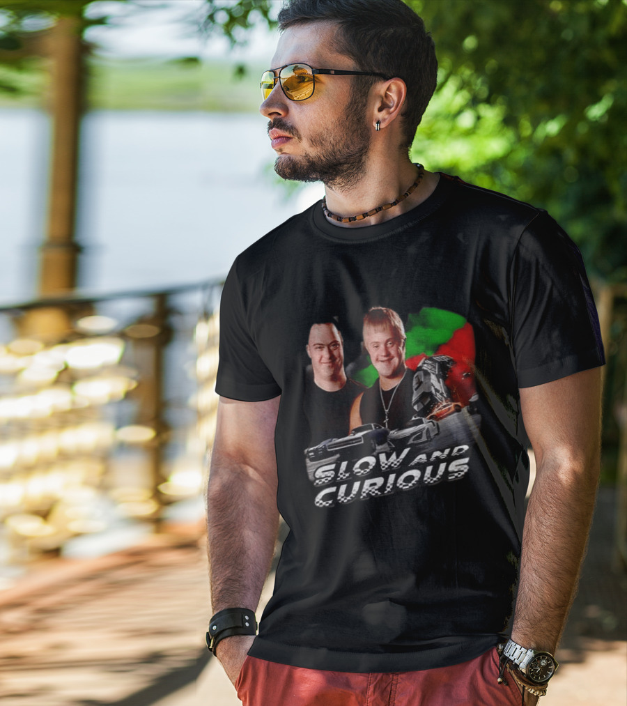 Slow And Curious Racing Car Men With Down Syndrome T-Shirt