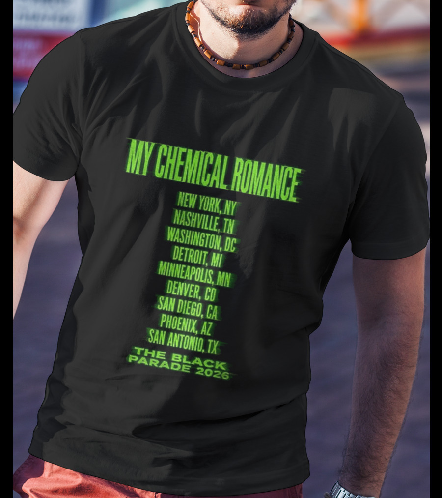 My Chemical Romance The Black Parade 2026 New York City Nashville Washington Detroit Minneapolis Denver San Diego Phoenix San Antonio Tour Dates T-Shirt