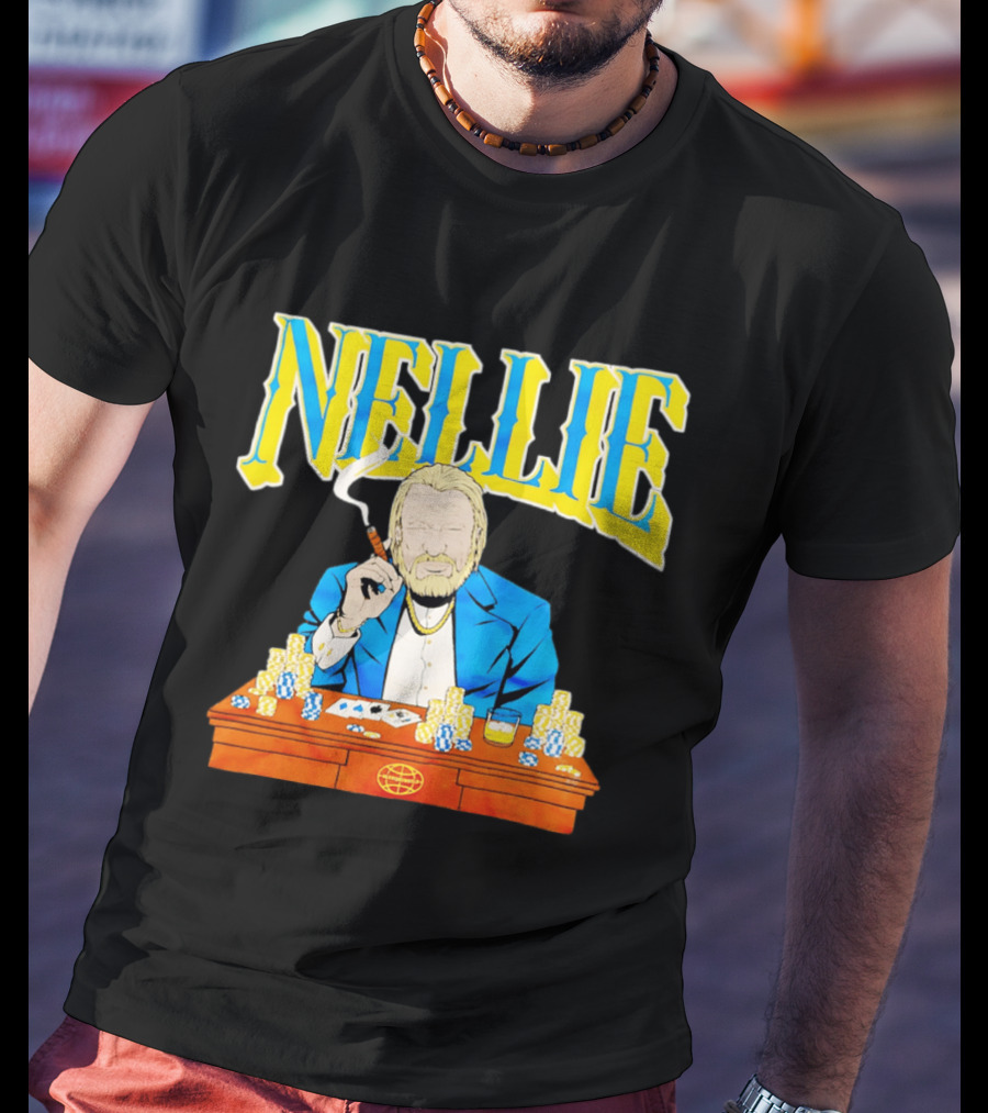 Nellie Warriorsworld Don Nelson Poker Scene Cigar Golden State Coach T-Shirt
