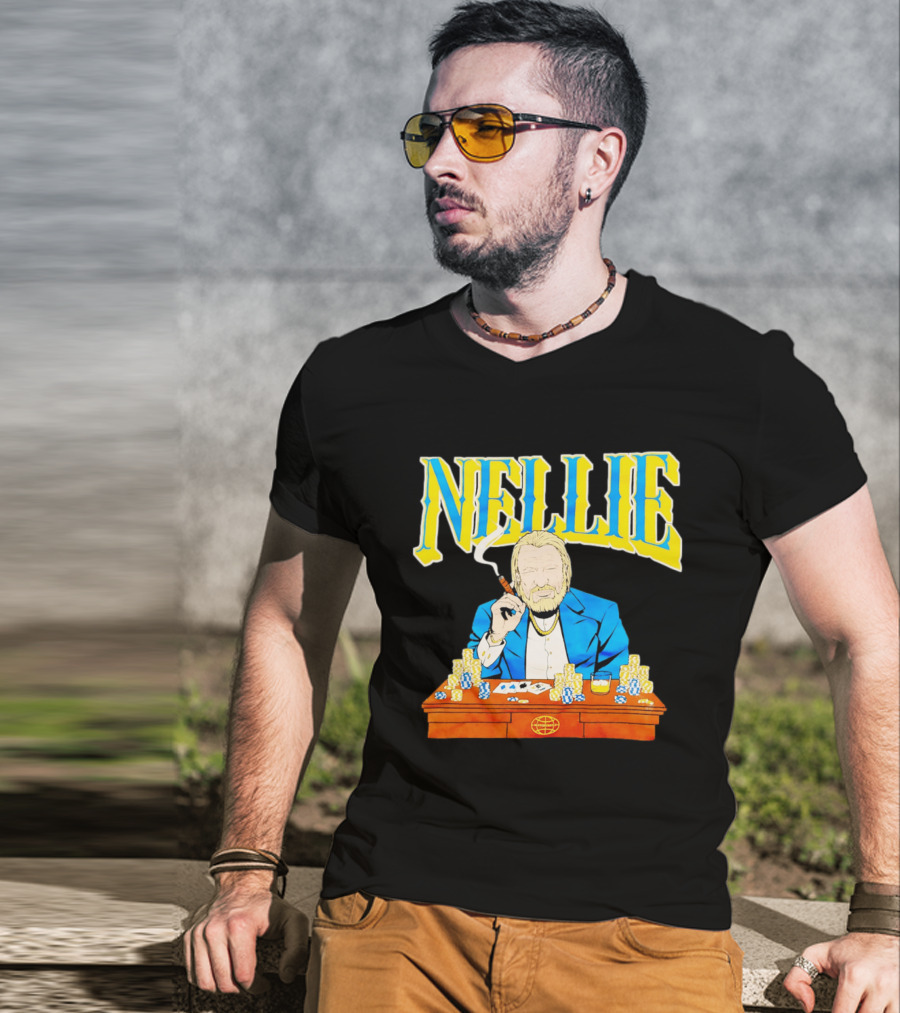 Nellie Warriorsworld Don Nelson Poker Scene Cigar Golden State Coach T-Shirt