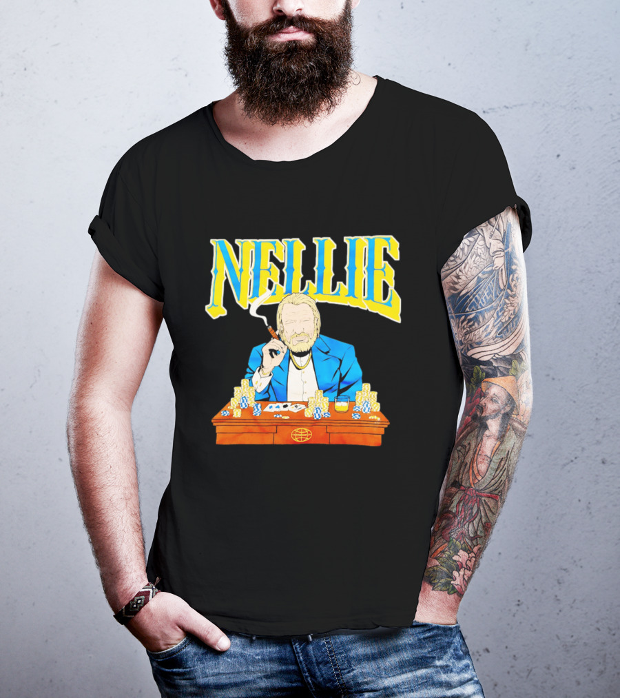 Nellie Warriorsworld Don Nelson Poker Scene Cigar Golden State Coach T-Shirt