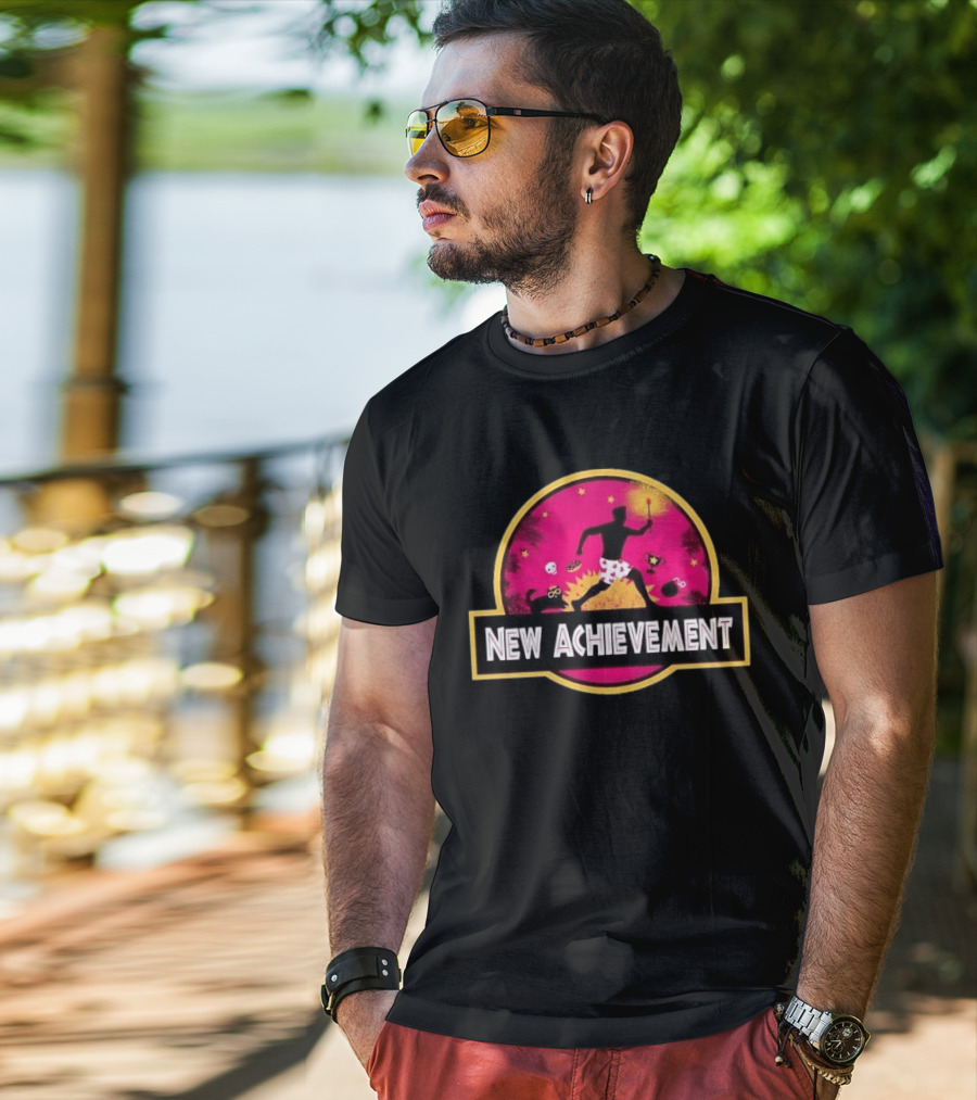 New Achievement Running Man Heart Boxers Torch Jurassic T-Shirt