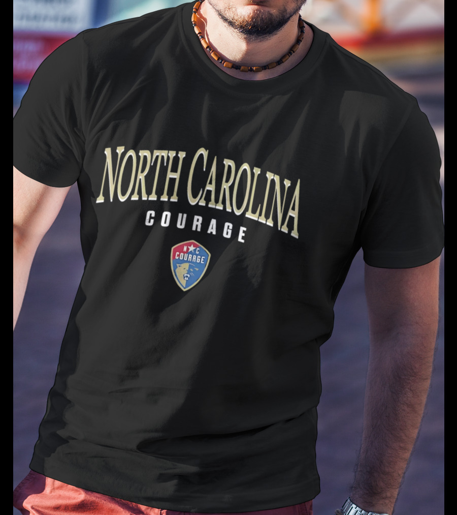 North Carolina Courage Arched Lettering Team Crest N C Shield T-Shirt