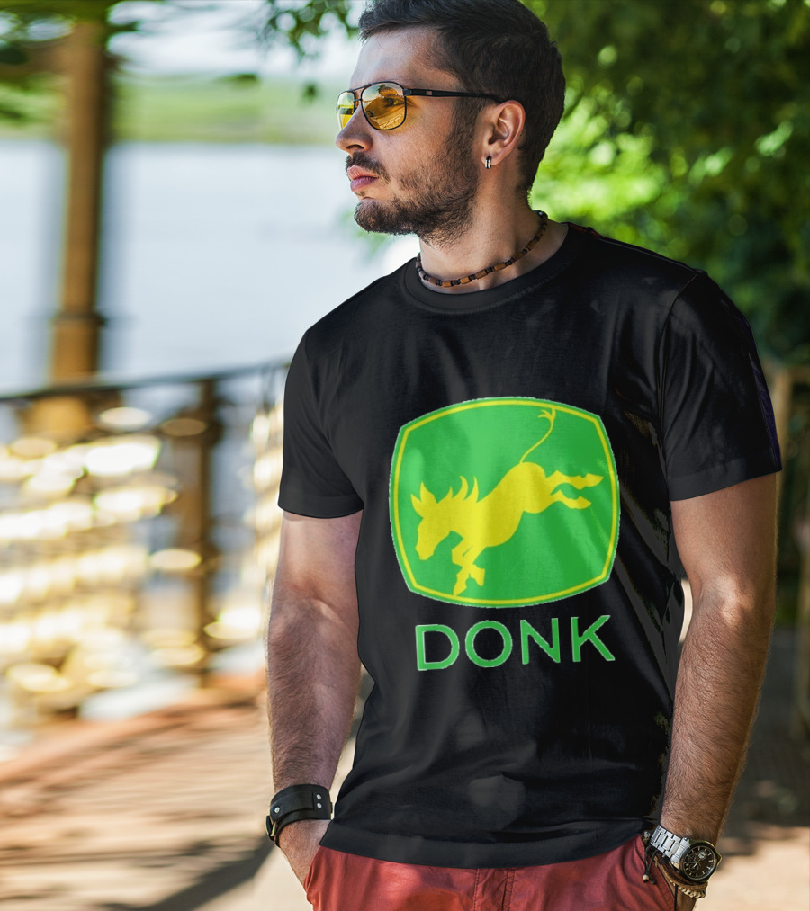 Donk Green And Yellow Farming Donkey T-Shirt