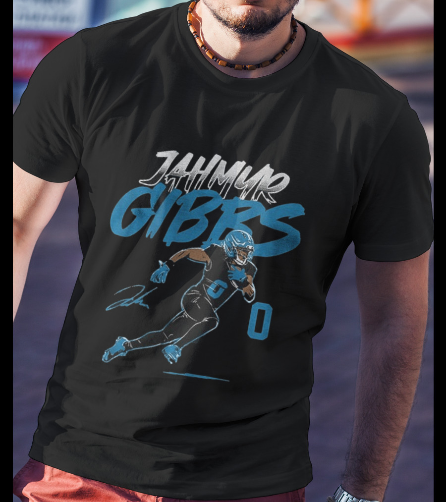 Jahmyr Gibbs Detroit Lions NFLPA Football Player Zero Jersey Number 0 T-Shirt