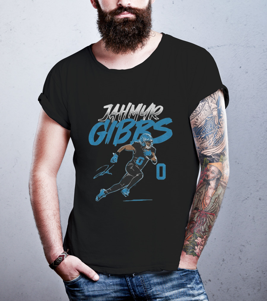 Jahmyr Gibbs Detroit Lions NFLPA Football Player Zero Jersey Number 0 T-Shirt