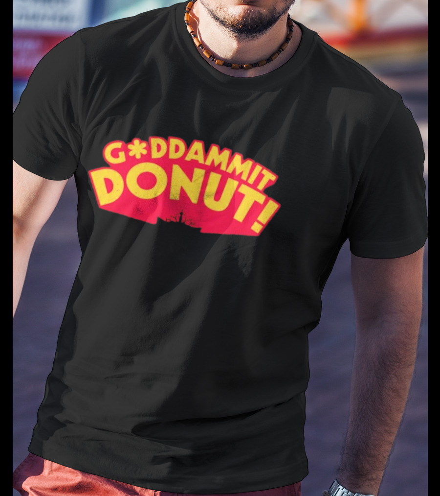 Gddammit Donut Goddammit Crown Starburst Red Yellow T-Shirt