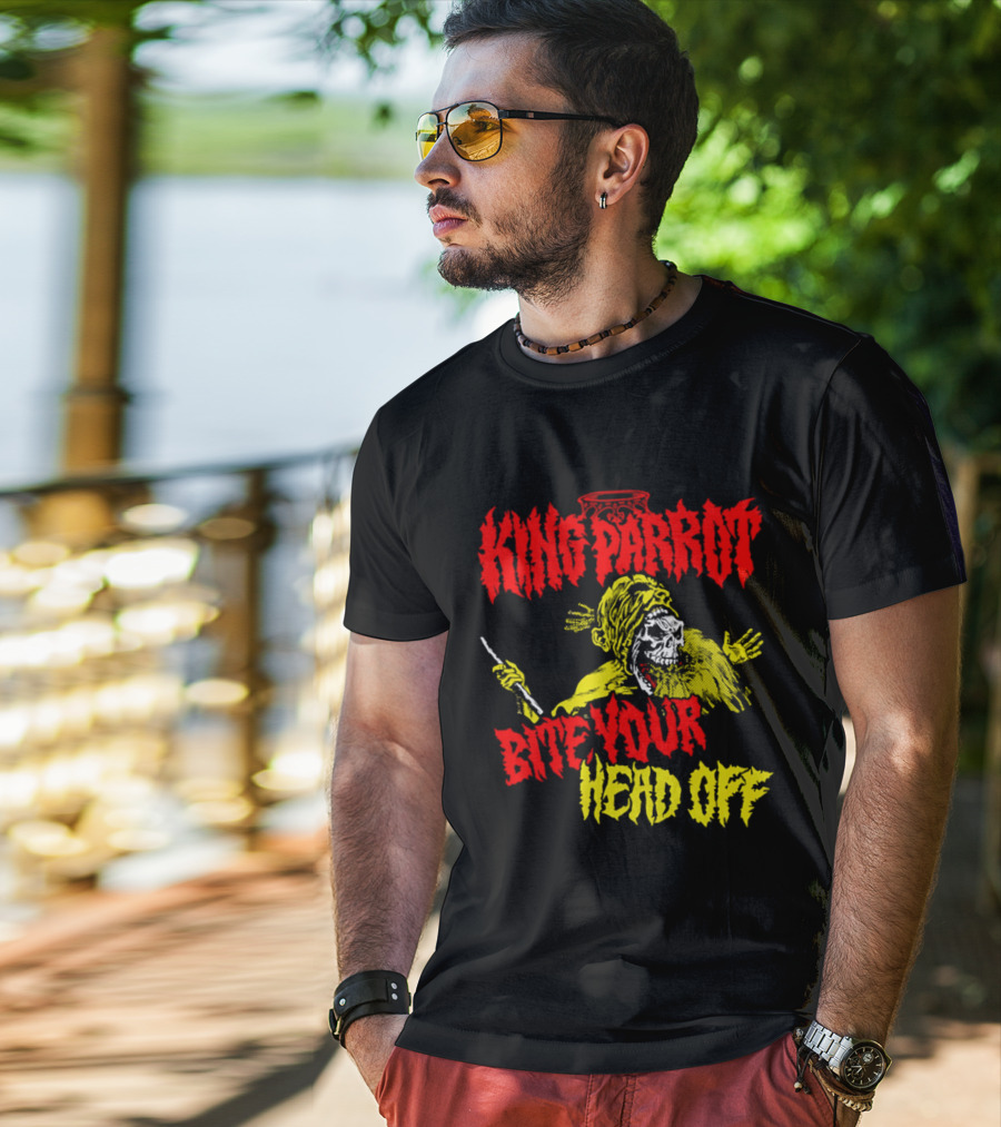 King Parrot Bite Your Head Off Skull And Creature T-Shirt