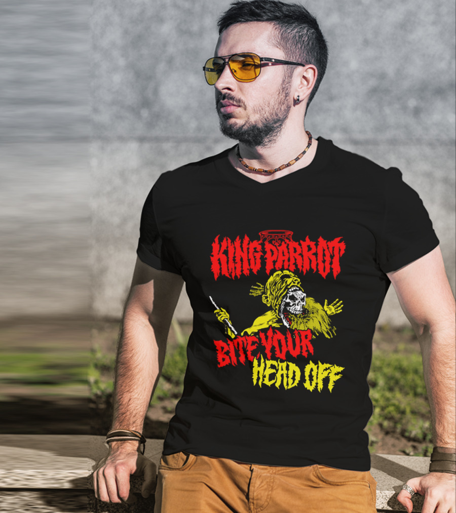 King Parrot Bite Your Head Off Skull And Creature T-Shirt