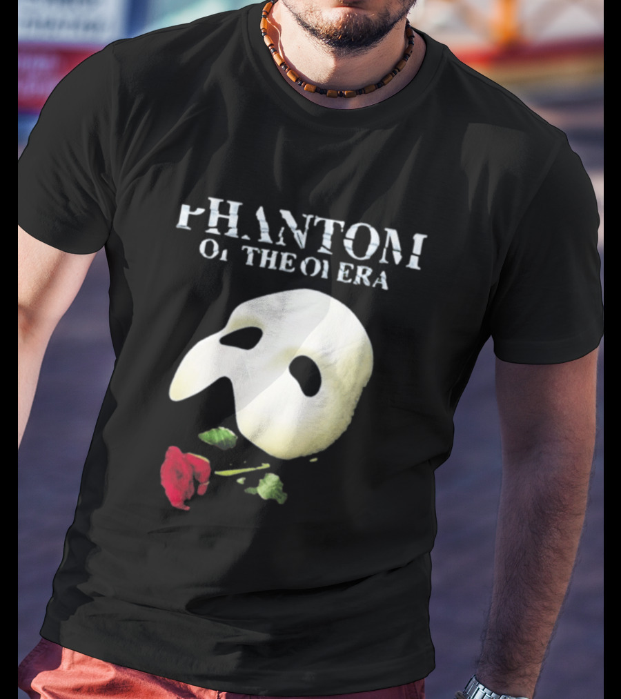 Phantom Of The Opera Mask Red Rose T-Shirt