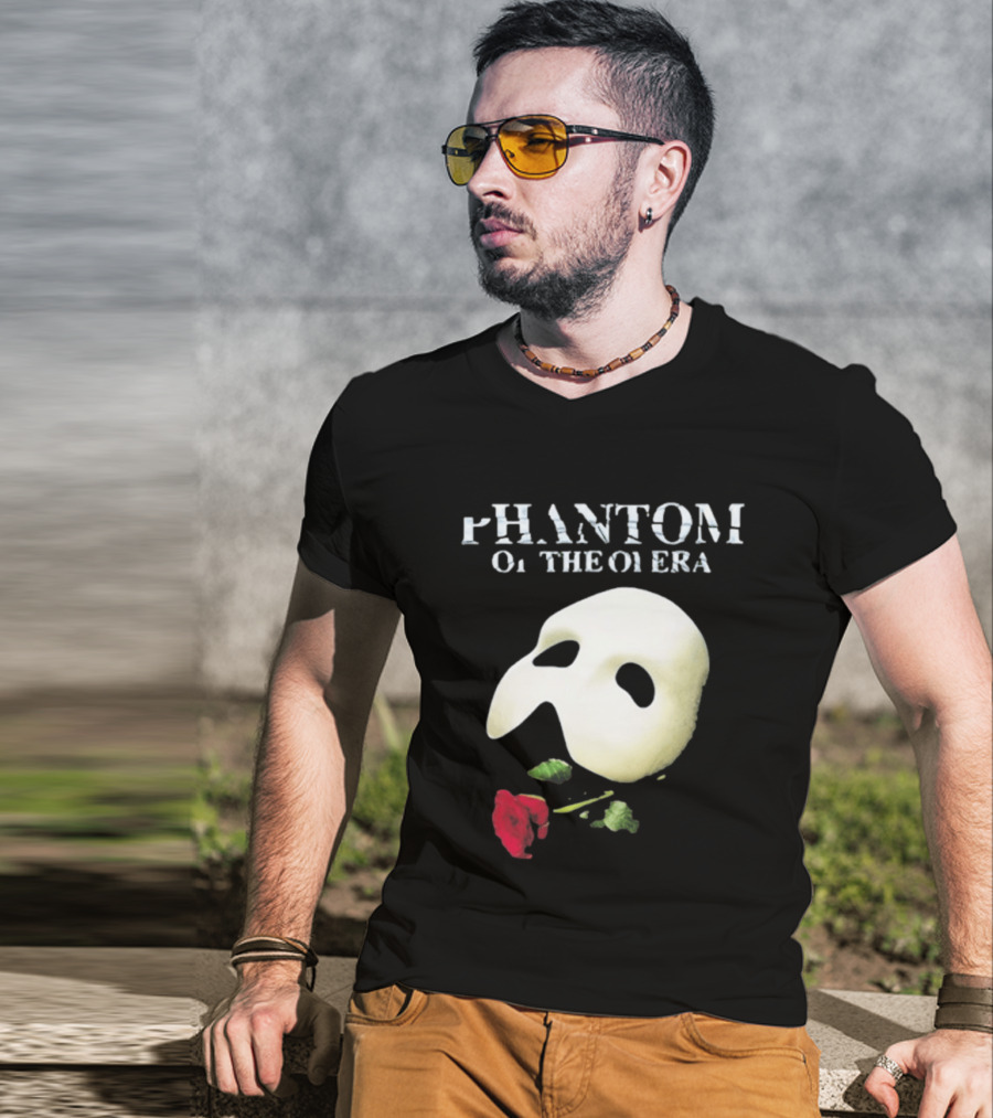 Phantom Of The Opera Mask Red Rose T-Shirt