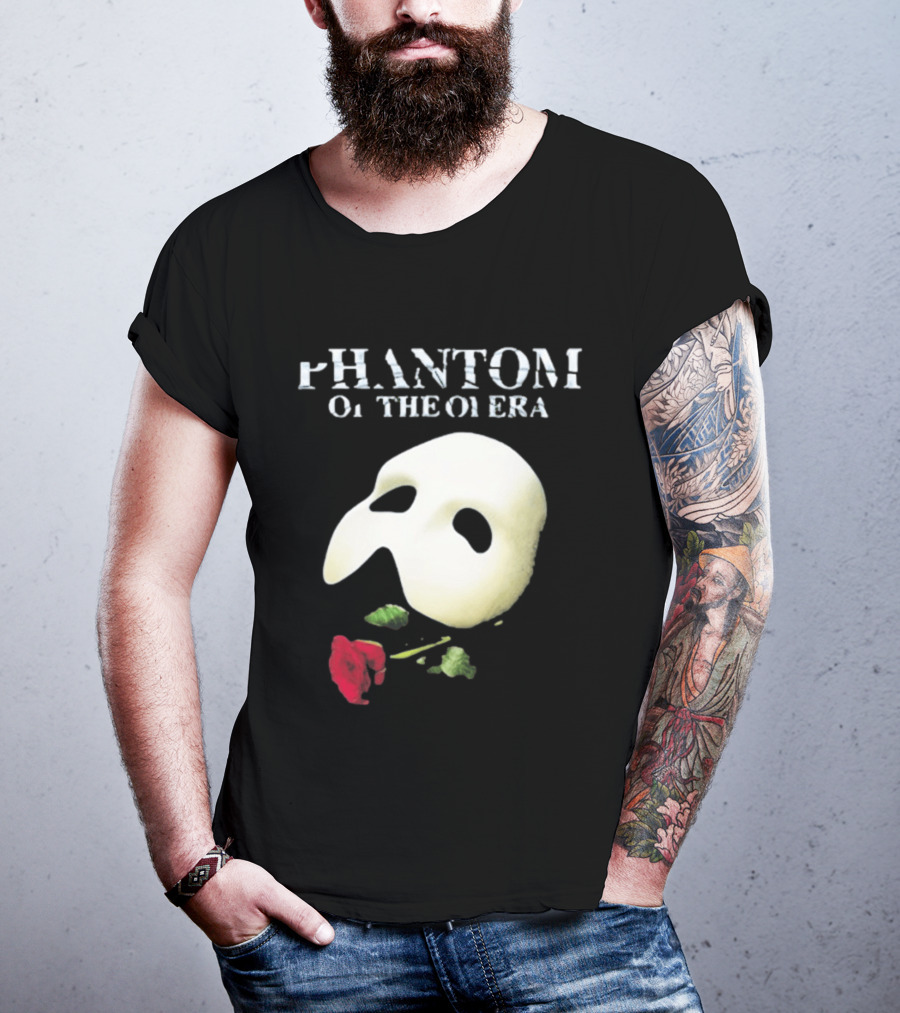 Phantom Of The Opera Mask Red Rose T-Shirt