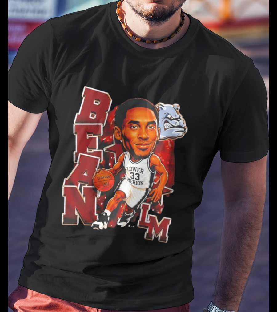 Kobe Bryant Lower Merion Aces Bean Spalding NBA Basketball LM Bulldog T-Shirt