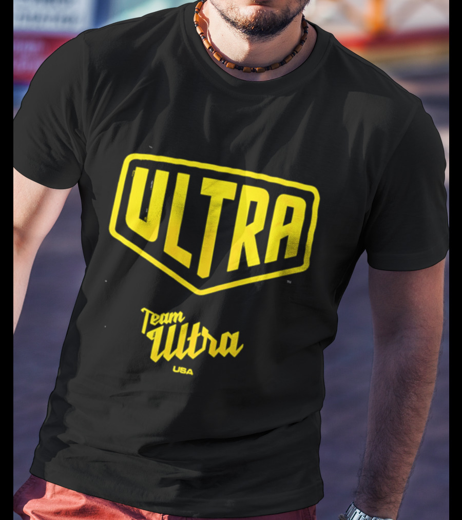 Team Ultra USA Yellow Black Shield Crest Ultra USA T-Shirt