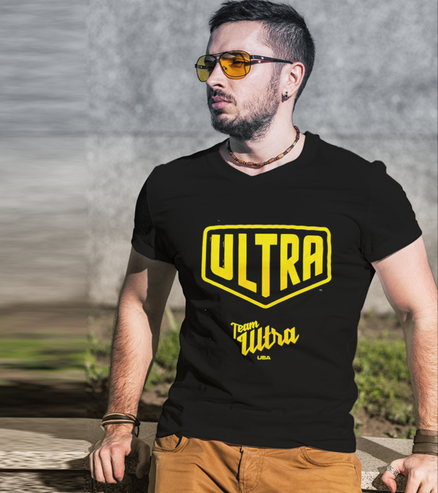 Team Ultra USA Yellow Black Shield Crest Ultra USA T-Shirt