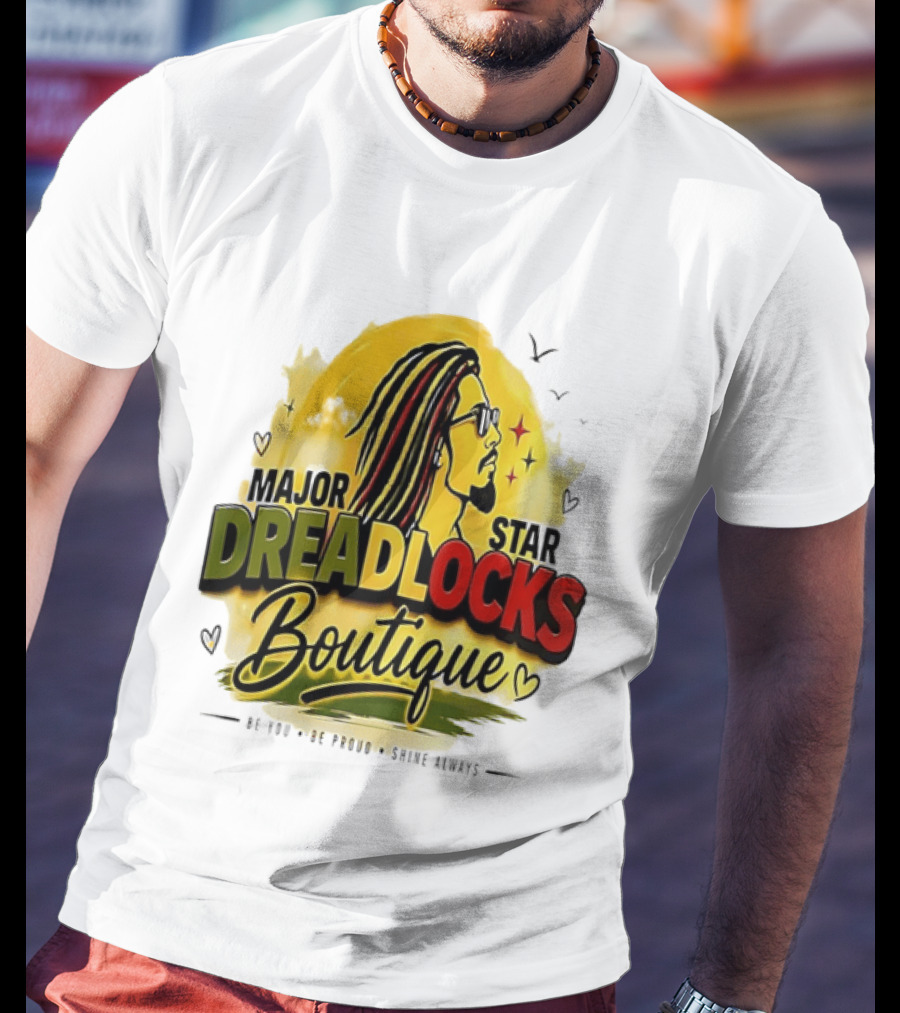 Major Star Dreadlocks Boutique Be You Shine Always Rastafarian Man Profile T-Shirt