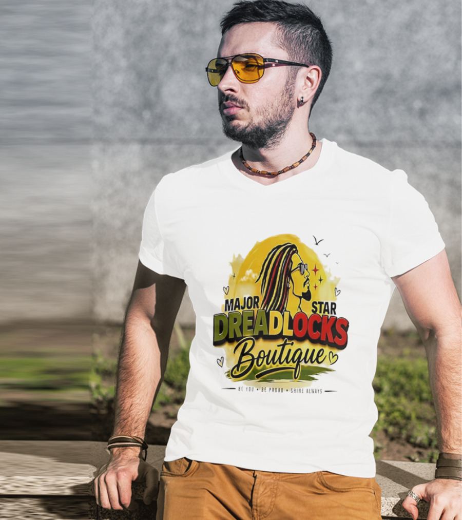 Major Star Dreadlocks Boutique Be You Shine Always Rastafarian Man Profile T-Shirt