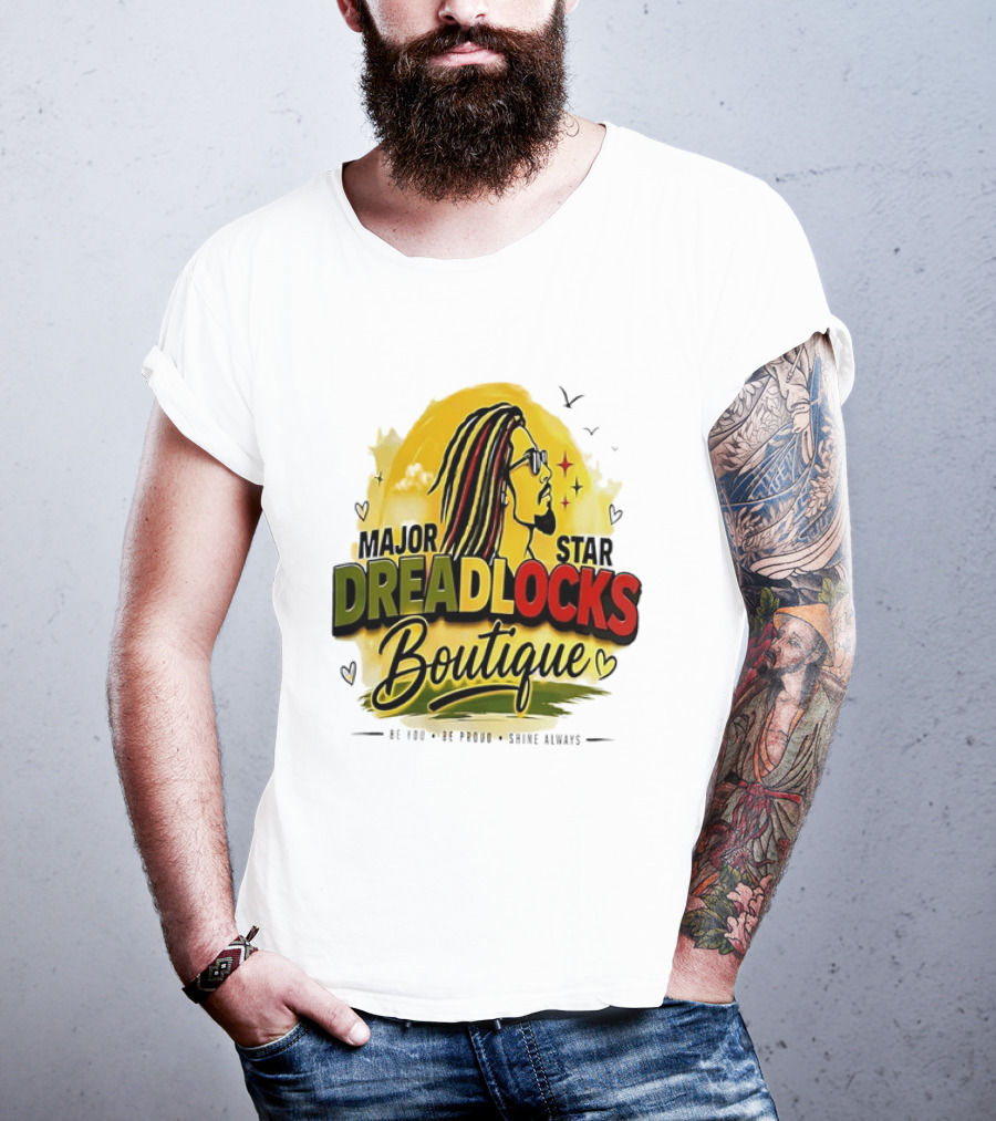 Major Star Dreadlocks Boutique Be You Shine Always Rastafarian Man Profile T-Shirt