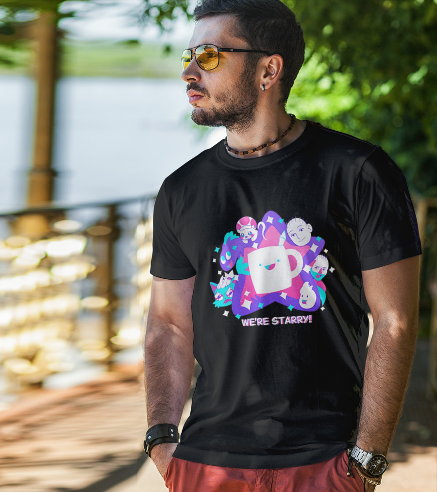 We're Starry Colorful Cartoon Characters And Happy T-Shirt