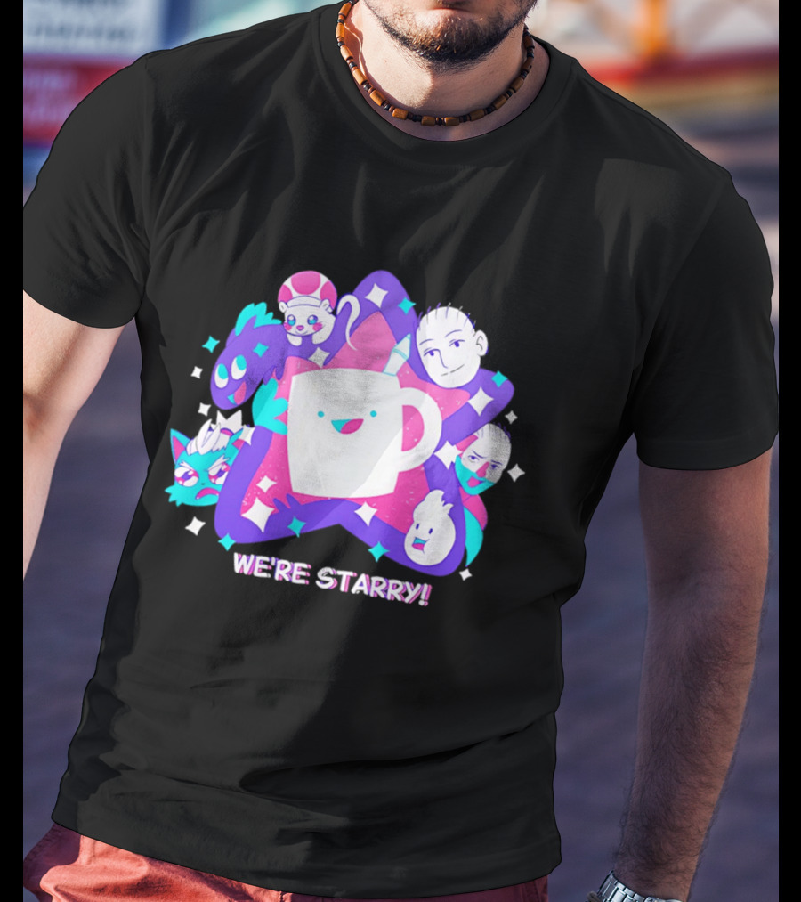 We're Starry Colorful Cartoon Characters And Happy T-Shirt