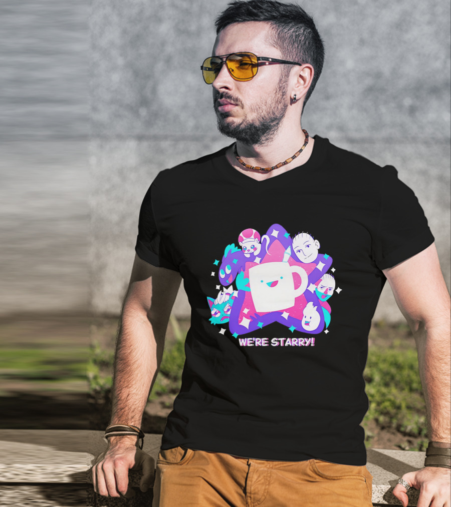 We're Starry Colorful Cartoon Characters And Happy T-Shirt