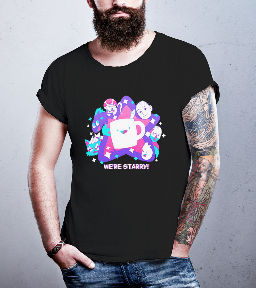 We're Starry Colorful Cartoon Characters And Happy T-Shirt