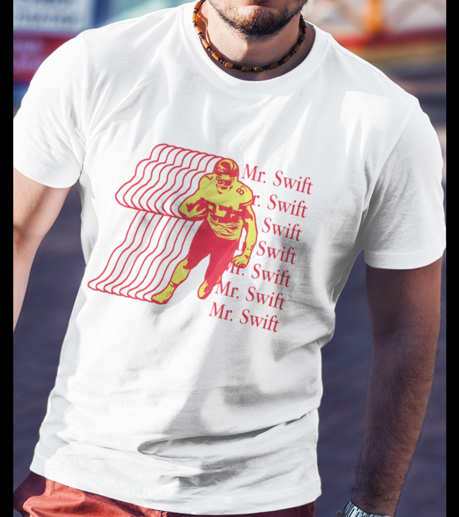 Mr. Swift Travis Kelce Football Player Graphic With Psychedelic Wave T-Shirt