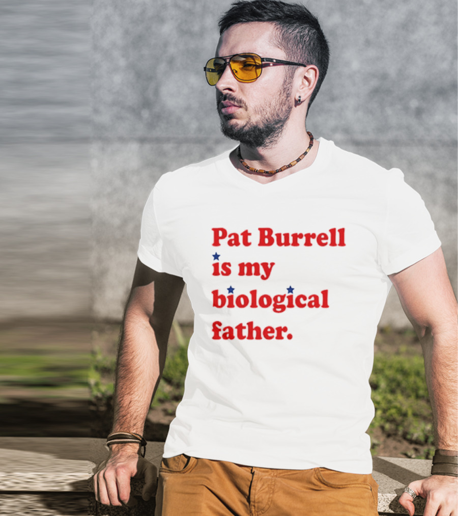 Pat Burrell Is My Biological Father Red Blue Star Dots T-Shirt