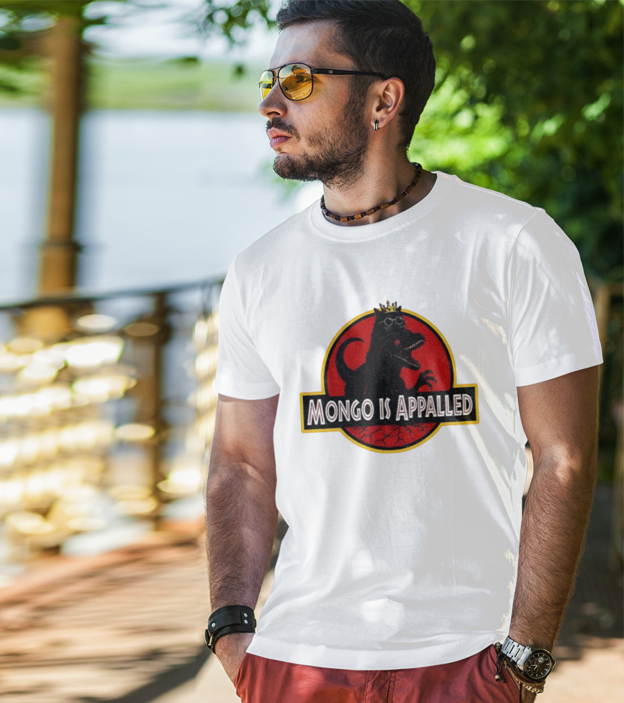 Mongo Is Appalled Dinosaur Crown Sunglasses Red Circle T-Shirt