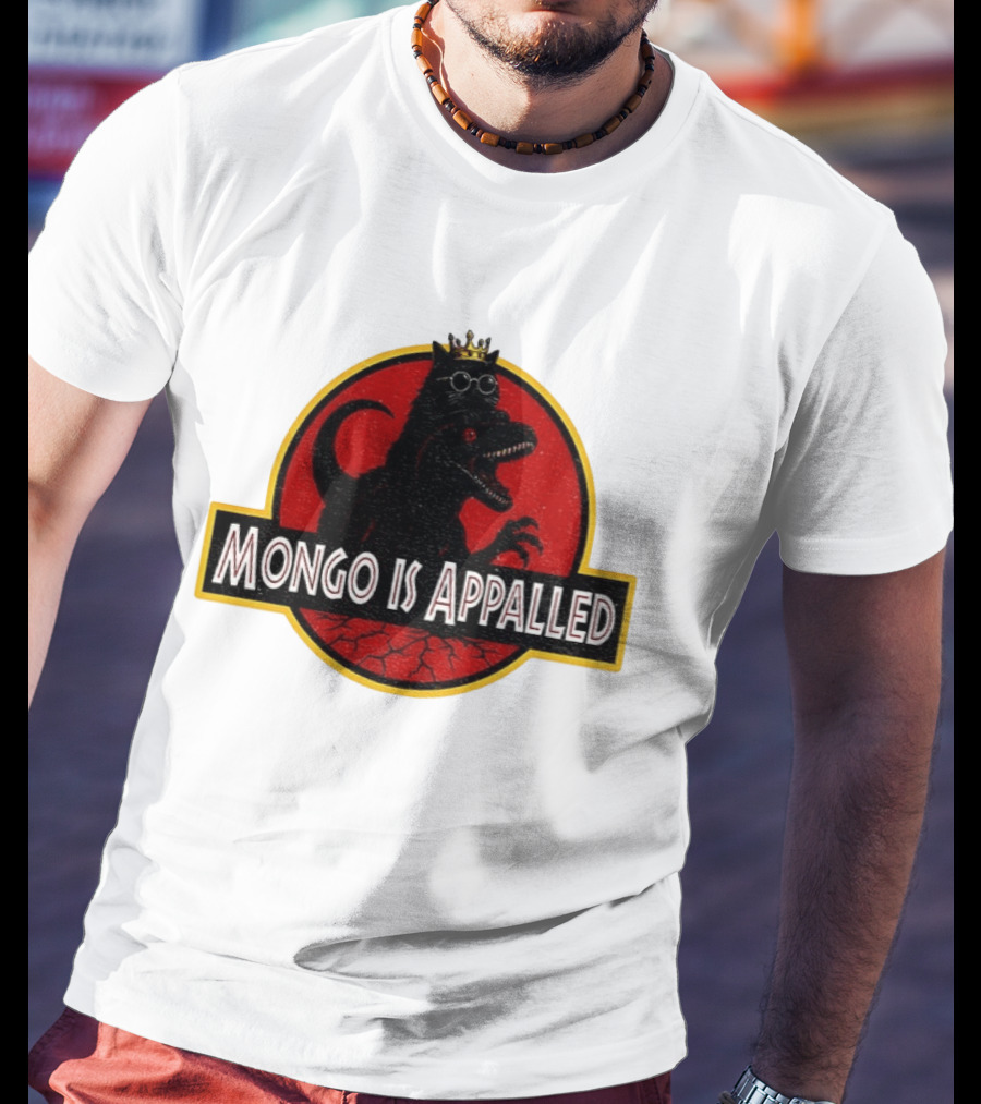 Mongo Is Appalled Dinosaur Crown Sunglasses Red Circle T-Shirt