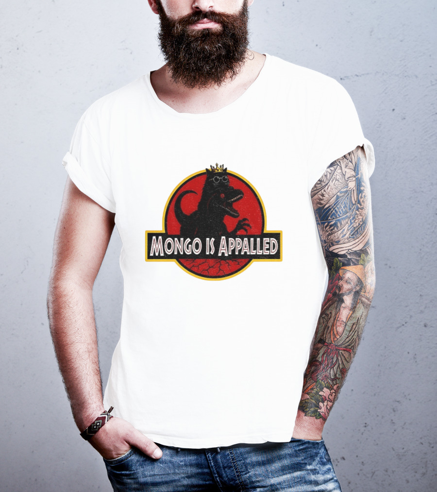 Mongo Is Appalled Dinosaur Crown Sunglasses Red Circle T-Shirt