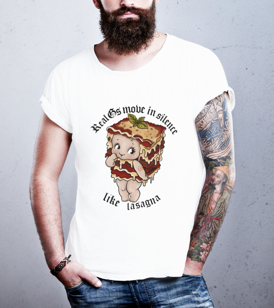 Real Gs Move In Silence Like Lasagna Baby Food Cute Pasta T-Shirt