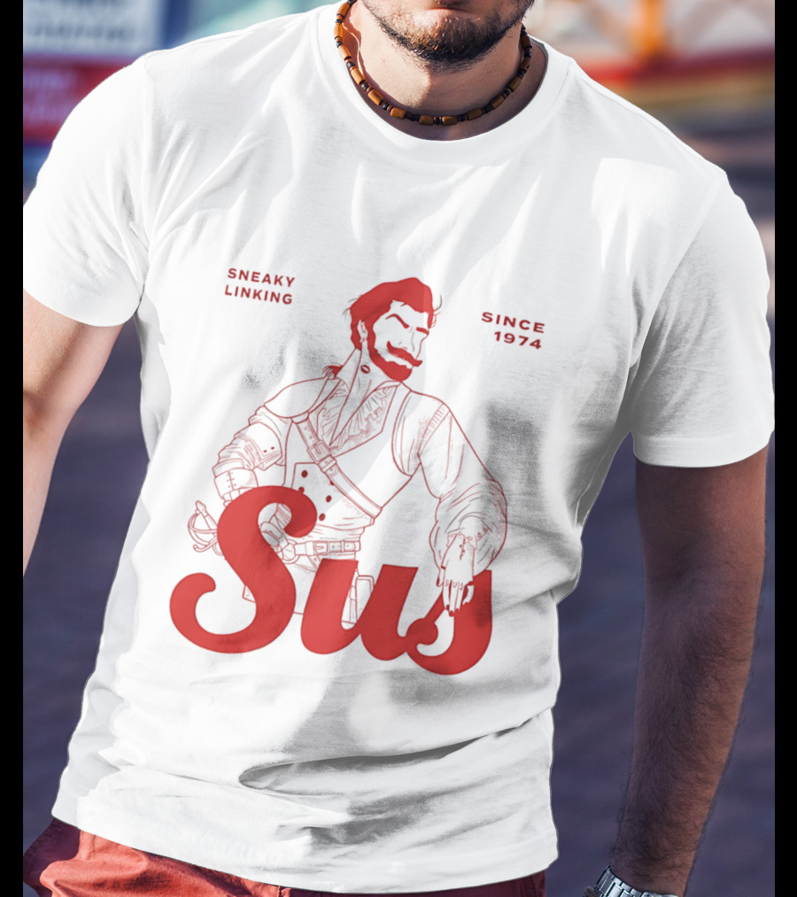 Sneaky Linking Since 1974 Sus Man Red Western T-Shirt