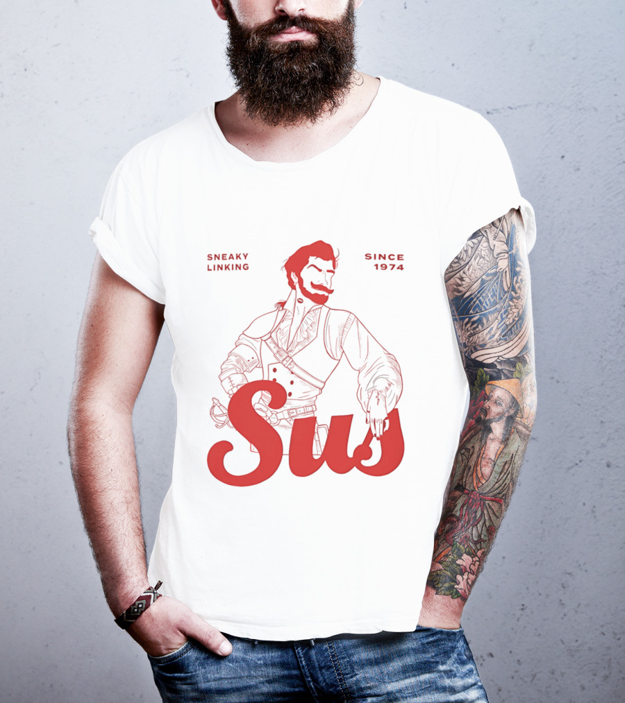 Sneaky Linking Since 1974 Sus Man Red Western T-Shirt