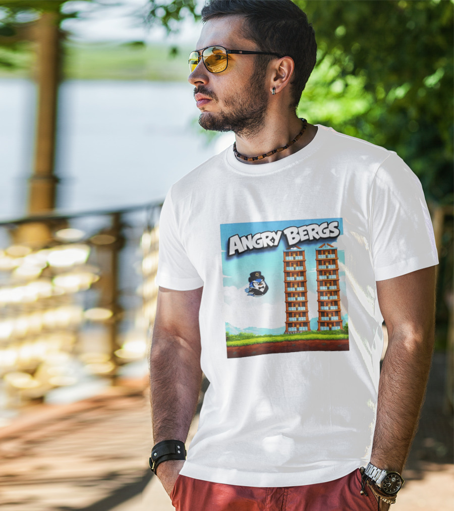 Angry Bergs Funny Parody Building Smash блоки Stack Game T-Shirt