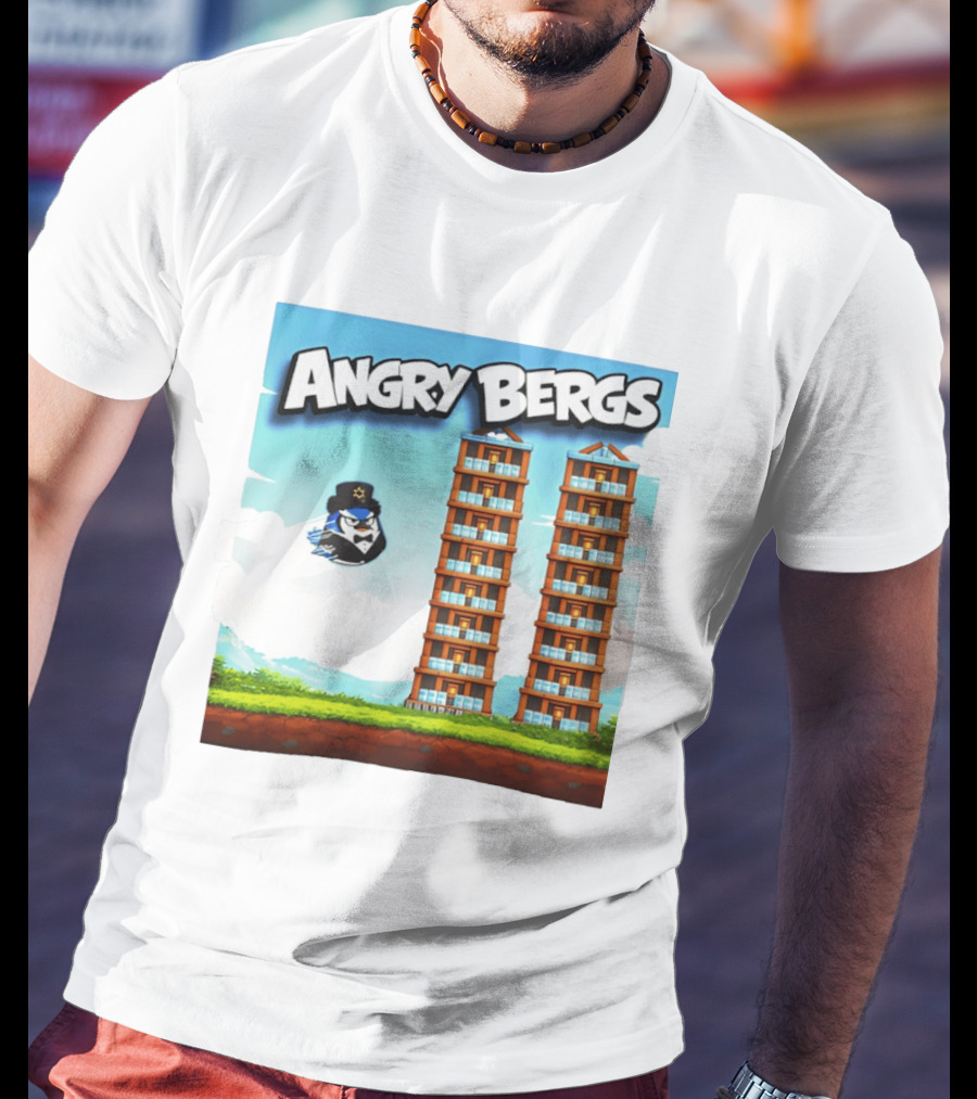 Angry Bergs Funny Parody Building Smash блоки Stack Game T-Shirt