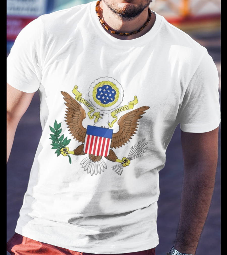 E Pluribus Unum Bald Eagle Olive Branch United States T-Shirt