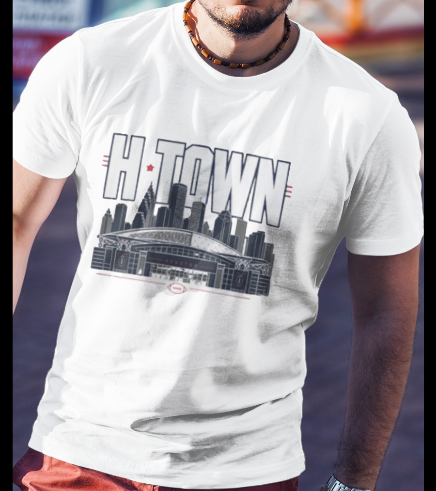 H Town Houston Texas Skyline Football Stadium T-Shirt