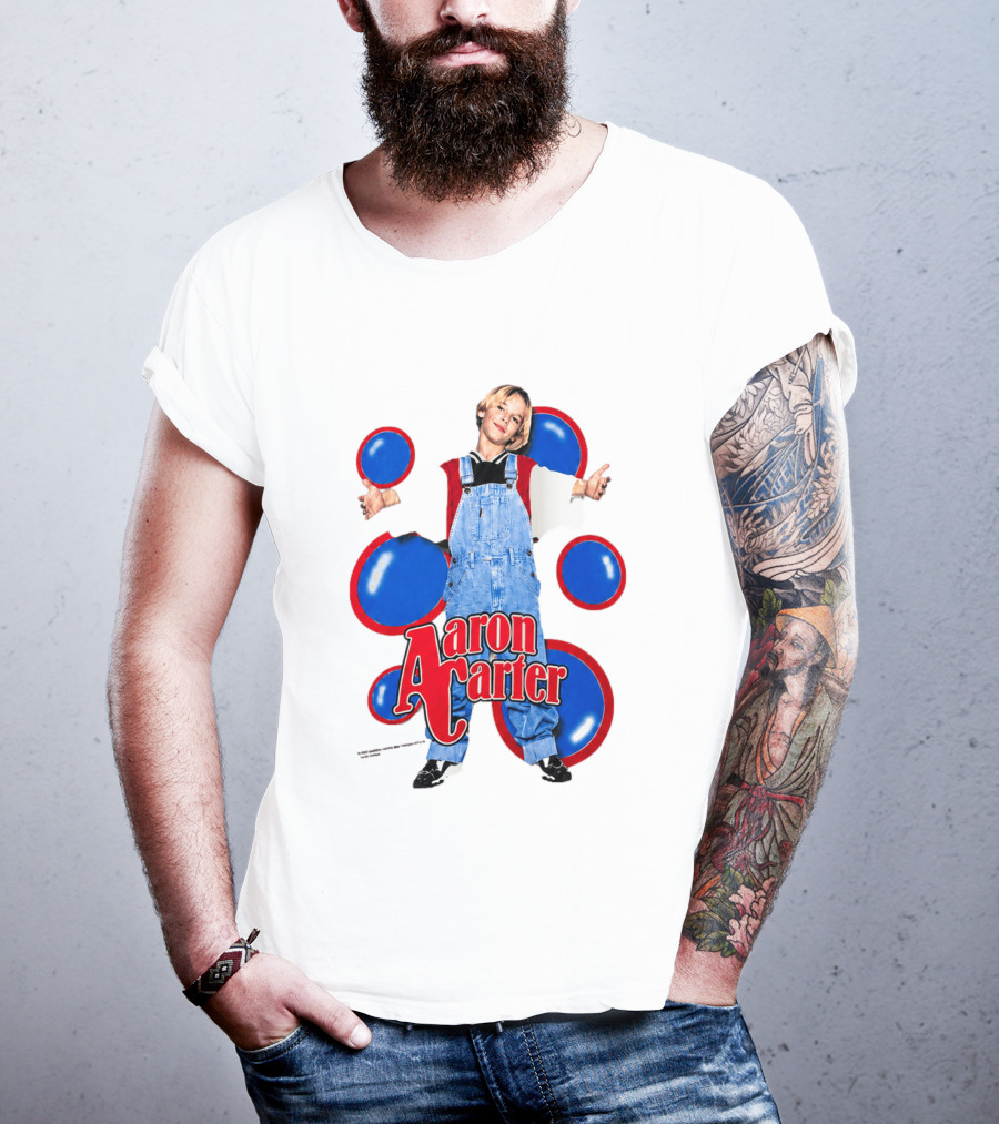 Aaron Carter Overalls Blue Red Circles Fashion T-Shirt