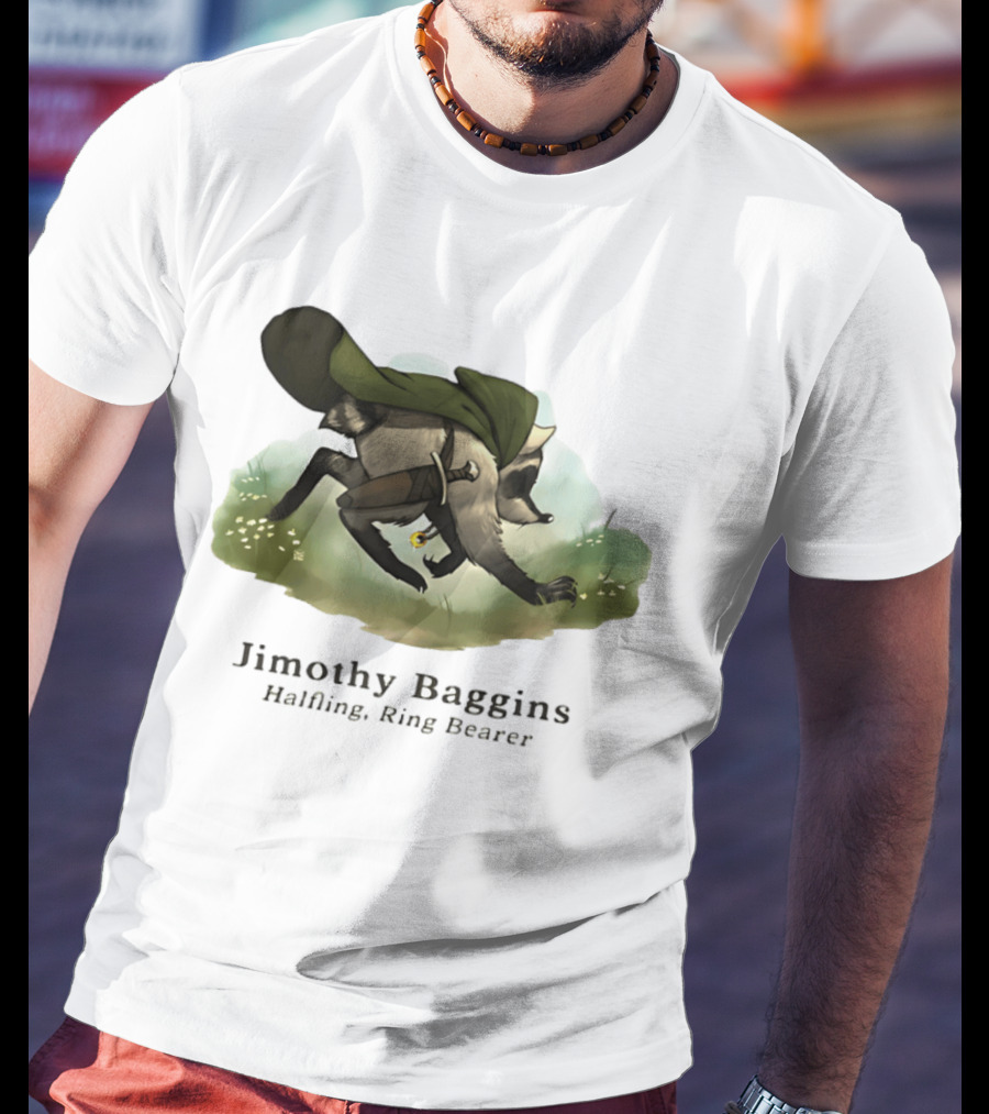 Jimothy Baggins Halfling Ring Bearer Raccoon Adventure T-Shirt