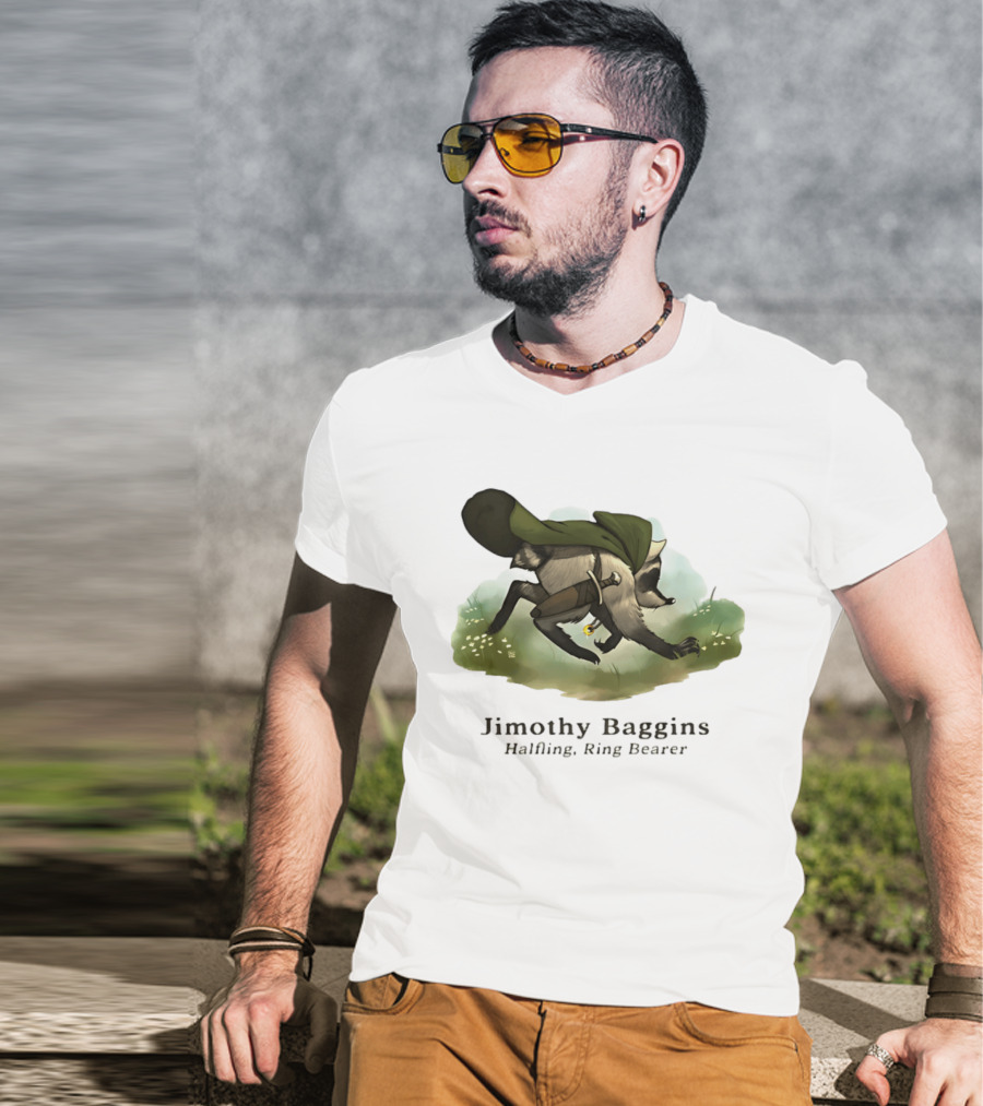 Jimothy Baggins Halfling Ring Bearer Raccoon Adventure T-Shirt