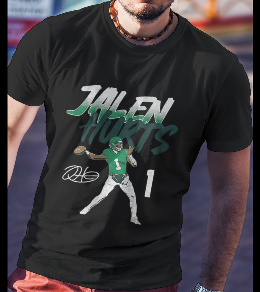 Jalen Hurts Philadelphia Football Player Number 1 Pose T-Shirt