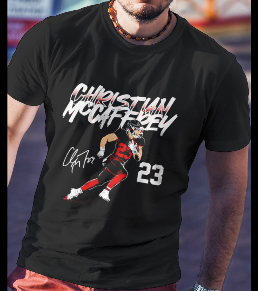 Christian Mccaffrey Signature 23 Football Running Back T-Shirt