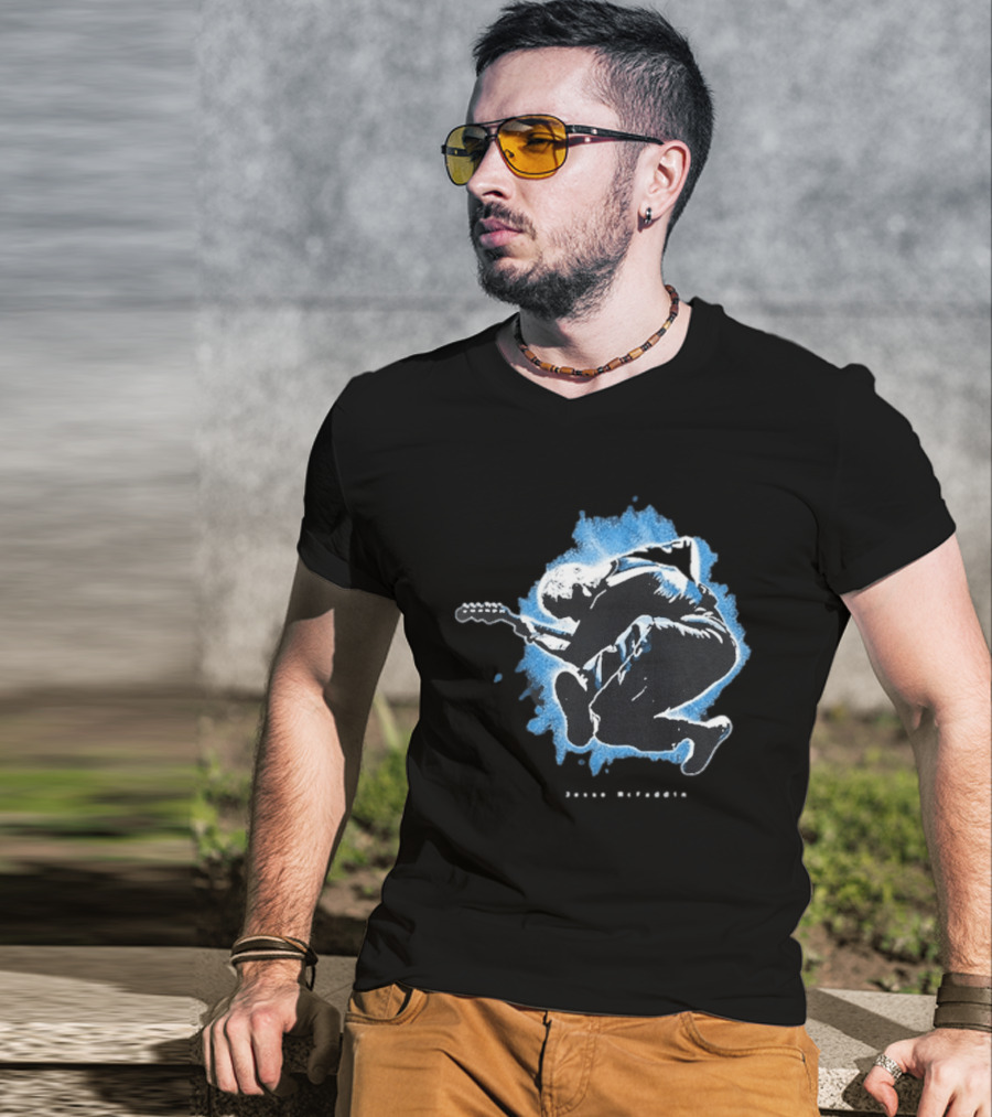 Jesse Mcfaddin Guitarist Blue Splash T-Shirt