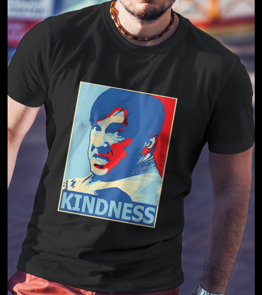 Kindness Mustachioed Man Halftone T-Shirt