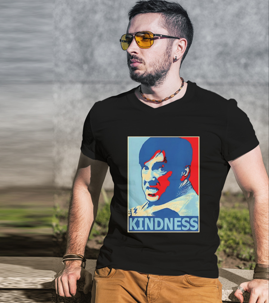Kindness Mustachioed Man Halftone T-Shirt