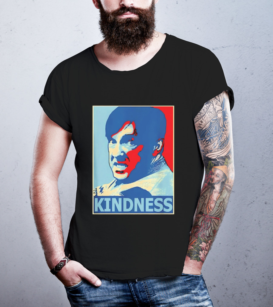 Kindness Mustachioed Man Halftone T-Shirt