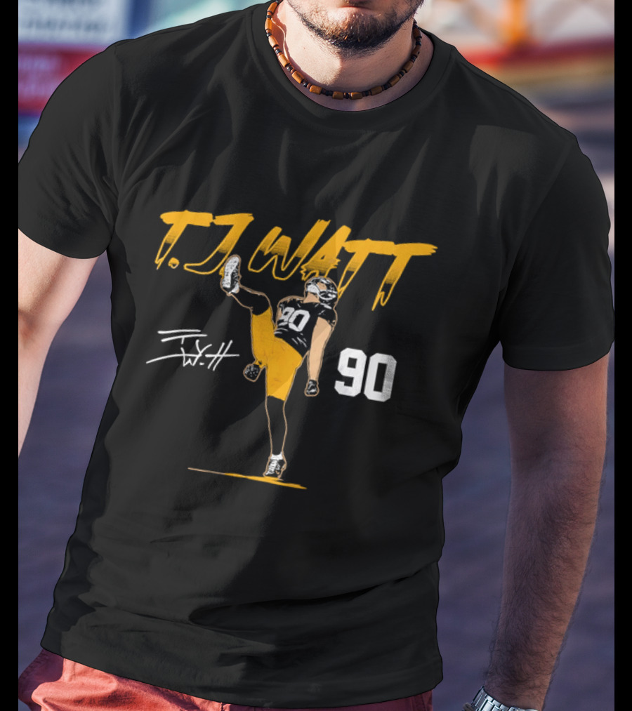 T.J. Watt 90 High Kick Celebration Football Player T-Shirt